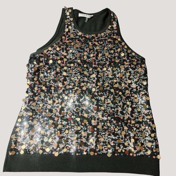 Trina Turk Womens Sequin-Embellished Merino Wool Knit Tank Top Large - Picture 4 of 12